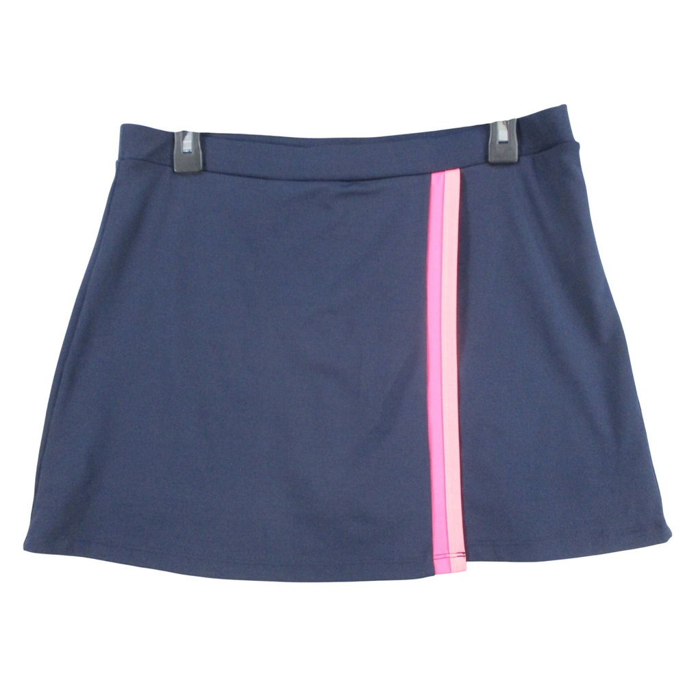 Simply Southern Collection Navy Blue Pink Striped Active Skort Womens S/M